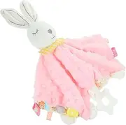 Vaguelly 1pc Baby Pacifier Plush Newborn Throw Blanket Infant Toy Fleece Baby Blanket Stuffed Bunny Rabbit Infant Comfort Towel Bunny Rabbit Blanket Toys Hand Puppet to Sleep Pink