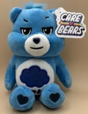 Care Bears Grumpy Bear 9" Bean Plush Glitter Belly Blue Cloud 2022 NWT
