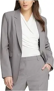 [DKNY] Women's Jacket Heather Gray Size 12 Notch Collar Single Button