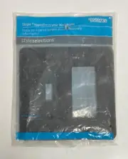 0299230 STYLESELECTIONS SINGLE TOGGLE WALL PLATE MATTE BLACK FINISH W10590-FB-CP