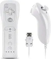Wii Remotes, Compatible with Nintendo Wii/Wii U, Wii Controller with Nunchuck, with Silicone Case and Wrist Strap