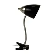 14 In. Black Flossy Flexible Gooseneck Clip Light | Limelights Desk Lamp From