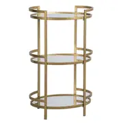Bradley 89cm Display Unit Storage Rack Stand Glassware Bar Home Organiser Gold