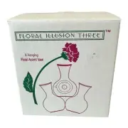 Floral Illusion Three Hanging Accent Floral Vase Suction Cup Mini Vases NEW Box