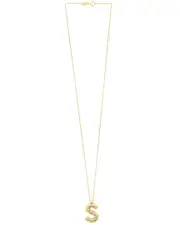 14K Italian Gold Helium Initial Necklace