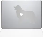 The Decal Guru I Love My Bernese Mountain Dog Decal Vinyl Sticker, 15" MacBook Pro (2016 & Newer Models), Silver (1477-MAC-15X-S)