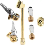 LALADEFIEE Durability Efficiency 6pc Air Compressor Quick Connect Set Brass Air Chuck Kit Inflation Accessories Nozzle Adapter Pressure Gauge for Compressor Tools