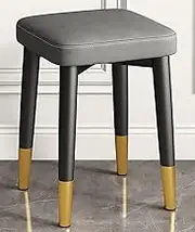 4 Pcs Dining Table Round Stools Stackable Carbon Steel Stool Chairs with Non-Slip Footpads Comfortable Seat for Dinning, Kitchen, Home, Garden, Living Classroom,Grey