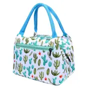 Cartoon Printed Lunch Bags Waterproof Picnic Food Box Cool Bags for Outdoor Travel Picnic Cactus