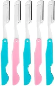 Portable Eyebrow Trimming Knife Anti-Scratch Razor Makeup Tools Professiona Scraper Facial Blade Hair Removal Cutters(5pcs-mixed color)
