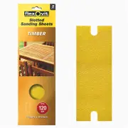 Flexovit 108 x 372mm 120 Grit Timber Slotted Sanding Sheet - 5 Pack