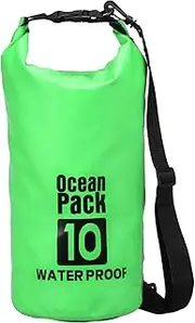 [uxcell] Waterproof Dry Bag, 10L Fit for Women Men Water Proof Bags Lightweight Dry Storage Floating Backpack with Whistle for Travel Backpacking Boating Kayaking Camping (Green)