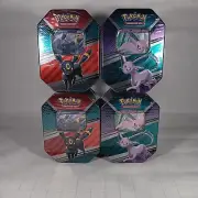 4 Pack Pokémon TCG V Heroes Collectors Tin Umbreon Sylveon Espeon Evolving Skies