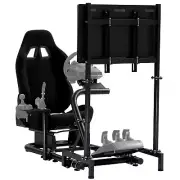 Hottoby Racing Simulator Cockpit with TV Stand Seat Fit Logitech G29Thrustmaster