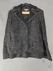Ann Taylor Tweed Virgin Wool Blazer Jacket Black Pocket Darting 10 Skirt 8 Set