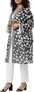 [Alfani] Plus Size Printed Kimono (Etch Orbit New Jasmine, 0X/1X / 1X)