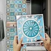 Morbuy Oil Proof 20 PCS Tile Stickers, Waterproof Peel and Stick Backsplash Stick on Tiles Retro Pattern Self Adhesive Wall Tiles PVC Tile Stickers for Kitchen (20x20cm,Nordic Pattern)