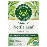 Traditional Medicinals, Organic Nettle Leaf, Caffeine Free, 16 Wrapped Tea Bags, 1.13 oz (32 g)