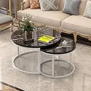 Modern Round Tempered Glass Nesting Tables, Metal Frame Coffee Tables, Living Room Table Setsniture/C Feito na China Comfortable Anniversary
