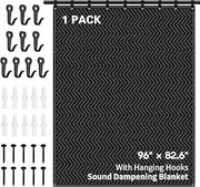 Suvony Large Sound Dampening Blanket,96" x 80" Sound Absorbing Studio Blanket,Noise Cancelling Studio Acoustic Blanket Curtain/Light Blocker/Moving Blanket