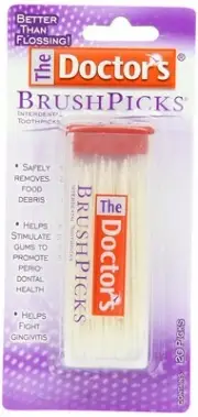 The Doctor's Brushpicks Interdental Toothpicks Gentle & Easy Clean 120ct 12 Pack