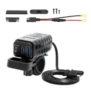QC+PD 3.0 Motorcycle Dual USB Phone Fast Charger Adapter Voltmeter Accessories
