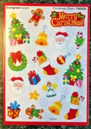 TREND Stinky Stickers Scratch & Sniff Sheet EVERGREEN Scent CHRISTMAS Die Cut