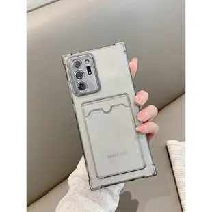 韓格適用于三星NOTE20 ULTRA手機殼A42 5G插卡卡包A12 4G全包邊S23 ULTRA防摔女款A14透明軟殼A53硅膠簡約A33