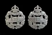 Tank Corps Collar Badges Pair Hallmarked Silver