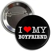 [Generic] I Heart Love My Boyfriend 2.25" Button Badge Pin, Metal, alloy