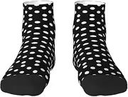 [JBYJBX] Black And White Polka Dots Print Adult Socks Womens Mens Workout Thermal Cozy All-Season Gift Holiday Articles Use