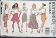Butterick Sewing Pattern 1991 Misses Skirts Mock Wrap 5462 Size 12-14-16 Uncut