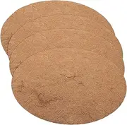 Happyyami 4pcs Coconut Fiber Mulch Mats for Potted Plants Tree Root Covers Durable Planter Liners Coconut Mulch Discs for Garden Maintenance and Protection