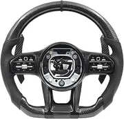 Steering Wheel ，Compatible With Mercedes Benz AMG W205 W204 A45 W212 W213 W222 W177 G63 C63S CLE GLC GLA A B C E S G V Class(With button)