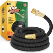 Lightweight Expandable Garden Hose, No-Kink Flexibility, 3/4 Inch Solid Brass...