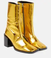 [Jil Sander] Jil Sander Metallic leather ankle boots AU 7 gold