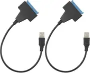 2Pcs USB 2.0 Port to Long Shell, Portable HDD for SSD to The USB Type Port for Windows OS X Linux