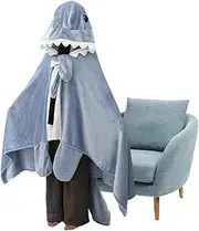 [Generic] Wearable Shark Blanket - Super Soft Cozy Blanket,Comfortable Super Soft Warm Cozy Blanket, Wearable Cartoon Animals Shark Blanket Hoodie for Girls, Home