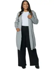 [Indigo Tonic] Hattie Hooded Longline Cardigan in Silver