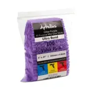 Hot Glue Sticks 4" x.27" (100 Bulk Pack) - Ultra Bond Hot Melt, Purple Glitter