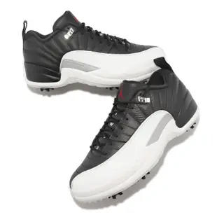 Nike 高爾夫球鞋 Air Jordan XII Low 男鞋 黑白 高球 Playoffs 12代 AJ DH4120-010