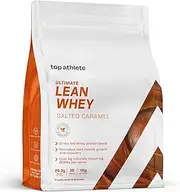 Top Athlete Ultimate Lean Whey Protein powder, Salted Caramel, 1KG, 100% grass fed Whey Protein, 26.3g Protein Per Serve, Blended with natural flavours and organic sweetener, NO NASTIES | GLUTEN FREE | ADDITIVE FREE | GUM FREE | FILLERS FREE