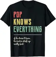 [VidiAmazing] Funny Pop for Grandpa, Pop Knows Everything ds134 T-Shirt