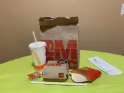 travis scott mcdonalds complete burger box+ PERFECT FLAT receipt