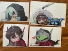 Lowkey! Geeks Overwatch Peeker Set; Mei, D.Va, Genji, Ana Die Cut