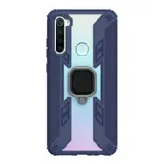 2PC For Xiaomi Redmi Note 8T Iron Warrior Shockproof PC + TPU Protective Case with Ring Holder(Navy Blue)
