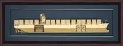 Wood Cutaway Model of 4980 TEU Container Ship - Made in the USA