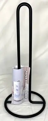 12" Metal Countertop Paper Towel Stand Holder Black