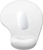 Hsurbtra Ergonomic Mouse Pad with Wrist Rest Support, Gel Mouse Pads with Non-Slip PU Base, Pain Relief Memory Foam Mousepad for Laptop PC, Cute Office Supplies Desk Decro Accessories Ivory White