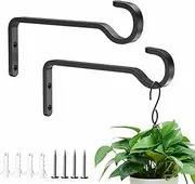 6 Inch 2 Pack Heavy Duty Outdoor Plant Hangers for Plants, Iron Plant Brackets with Metal Plant Hooks for Hanging Lantern, Bird Feeder